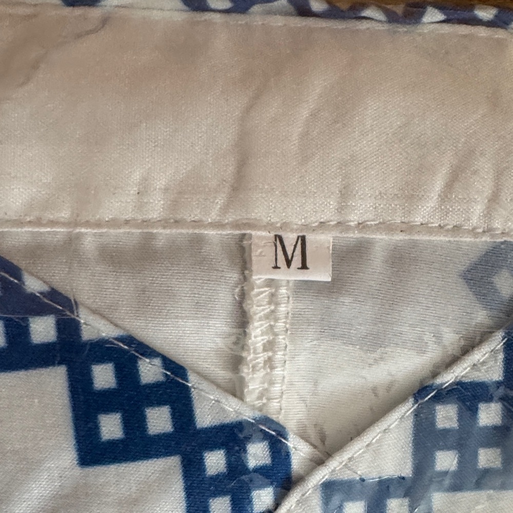 Blue and White Tribal Like Patterned Lightweight Sundress - Picture 11 of 12